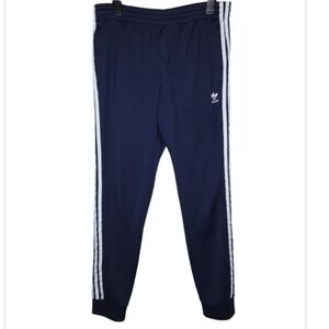 Adidas Men's Iconic 3 Stripe Navy White Stripe Jogger Pants Size L